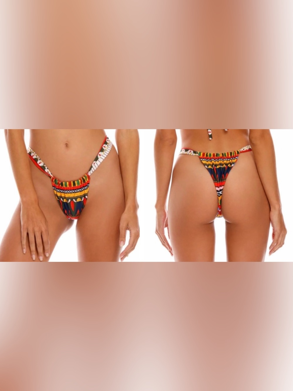 NWT Agua Bendita Elsa Reversible Bikini Bottom, Thong Style, Size XL